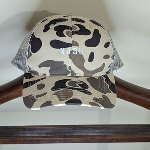 The NASH Ash Camo Classic Truckers Hat Snap Back